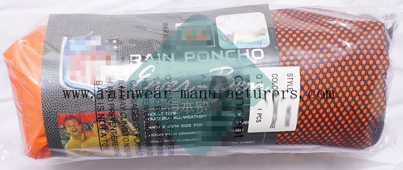 NFCI Orange eva rain poncho packing pouch